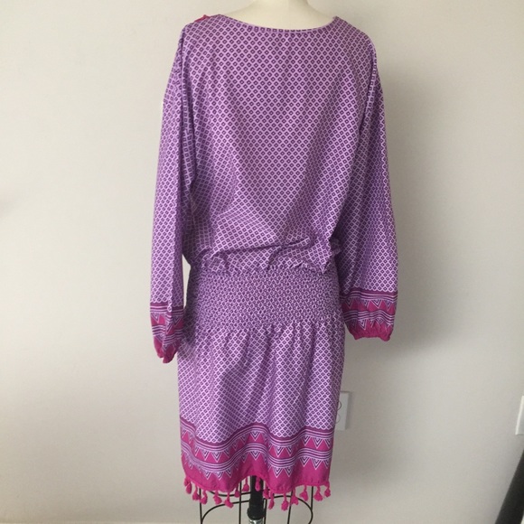 Boho Smocked Waist Dress Size Large - Picture 4 of 5